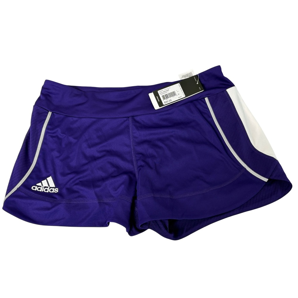 Adidas Running Shorts Womens M Purple ClimaCool Athletic Gym Built In Short NWT
